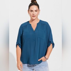 NWT Torrid Harper Georgette 3/4 Sleeve Pullover Blouse 3x 3